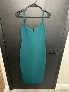 Express Teal Spaghetti Strap Midi Dress